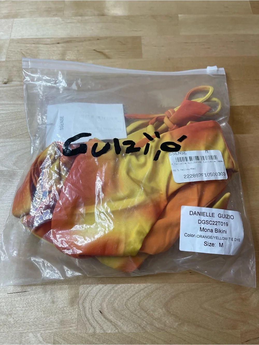 DANIELLE GUIZIO SSENSE Exclusive Yellow & Orange Mona Bikini Set Size M